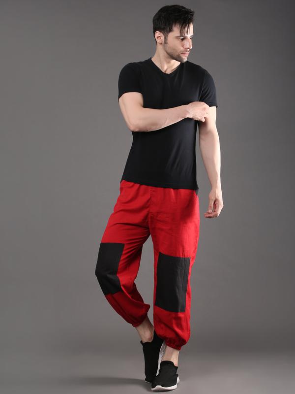 Hip Hop Pants in Red - Black Color