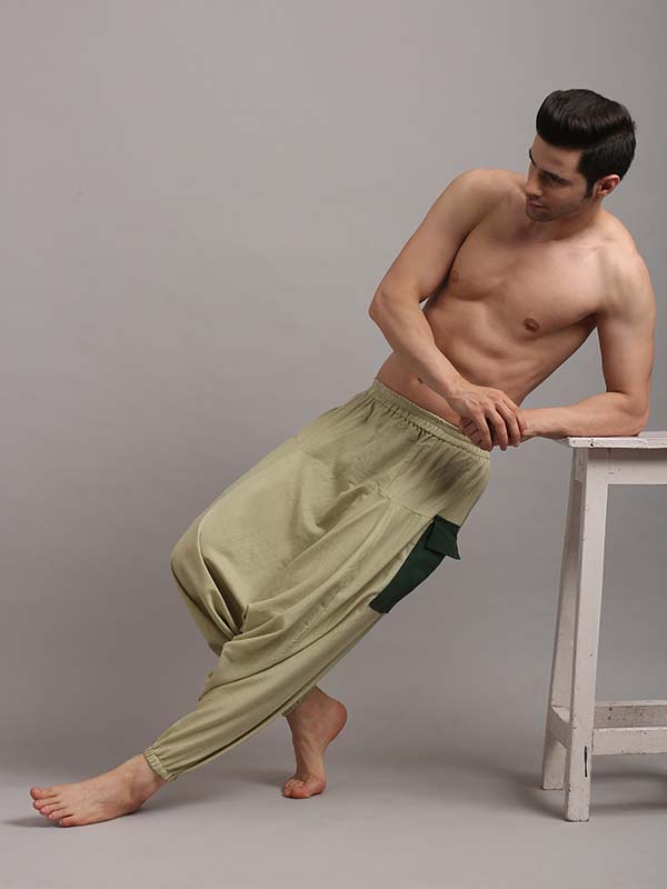 Dance Pants in Pistachio Green With Green Patch Color