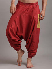 Afghani Pants in Rust Red with Yellow Patch Color
