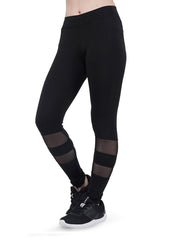 Women Black Spandex Mesh Tights for Gym Fitness Yoga and Dance