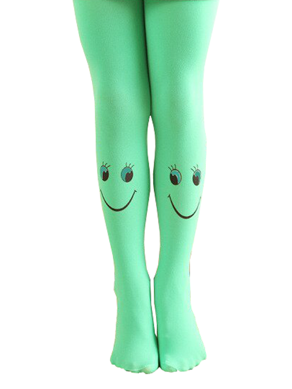 Mint Green Smiley Face Ballet Stockings