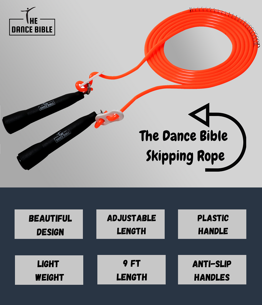 Orange Blue Adjustable Skipping Rope For Women