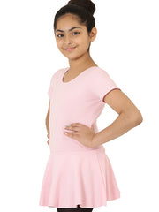 Pink Girls Short Sleeve Dance Costume