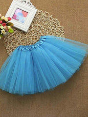 3 Layered Sky Blue Ballet Tutu Skirt for 3-8 Years Kids