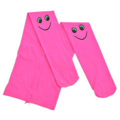Bright Pink Smiley Face Ballet Stockings for Kids