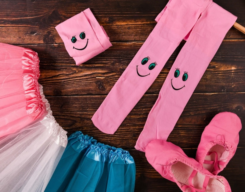 Light Pink Color Smiley Face Ballet Stockings for Kids