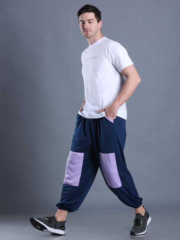 Blue - Lavender Track Pants For Men
