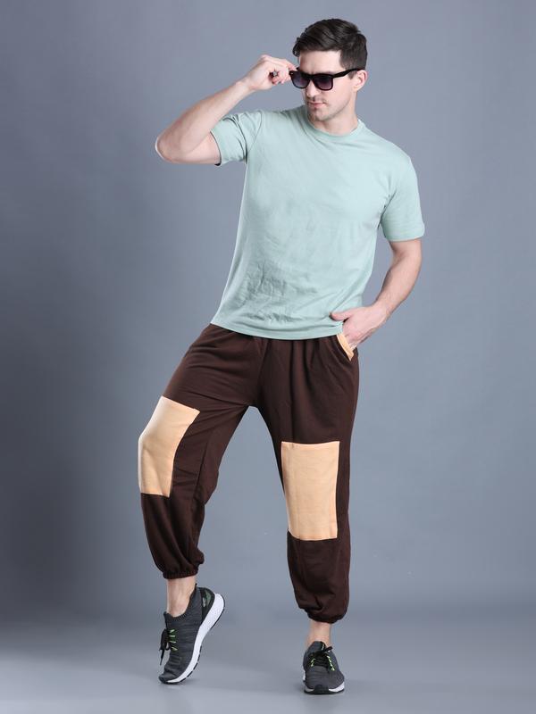 Brown - Peach Track Pants For Men