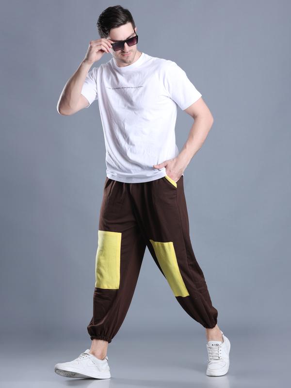 Men Street Hoppers in Brown - Yellow Color