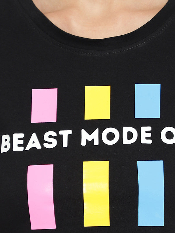 Beast Mode On Printed Crop Top For Women