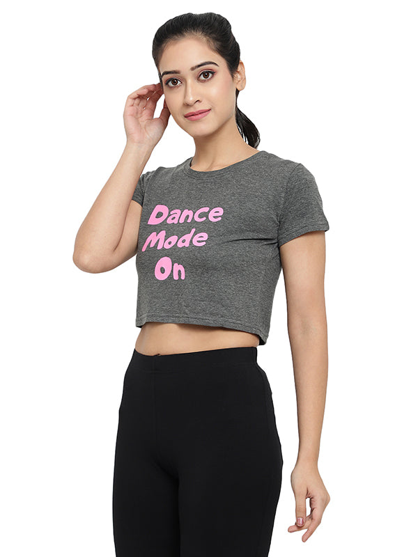 Dance Mode On Printed Crop Top