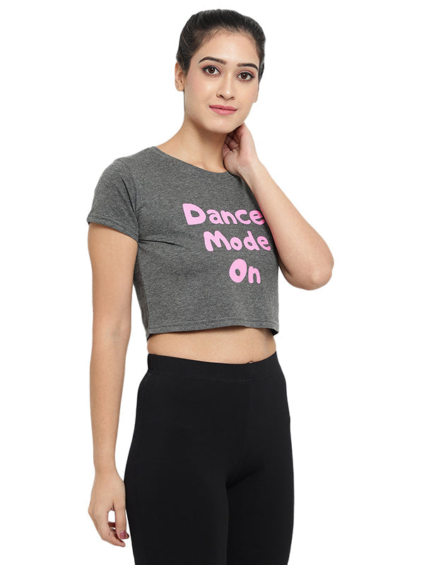 Dance Mode On Cotton Crop Top For Women