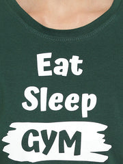 Eat Sleep Gym Repeat Printed Crop Top For Women