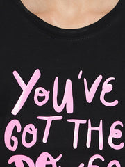 You Have Gotta Power Print Short Sleeve Crop Top