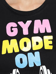 Gym Mode On Printed Crop Top For Women