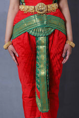 Red Green Bharatanatyam Silk Dress