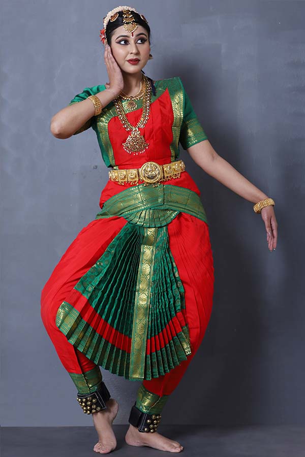Red Green Bharatanatyam Dress