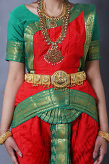 Red Green Bharatanatyam Jewellery