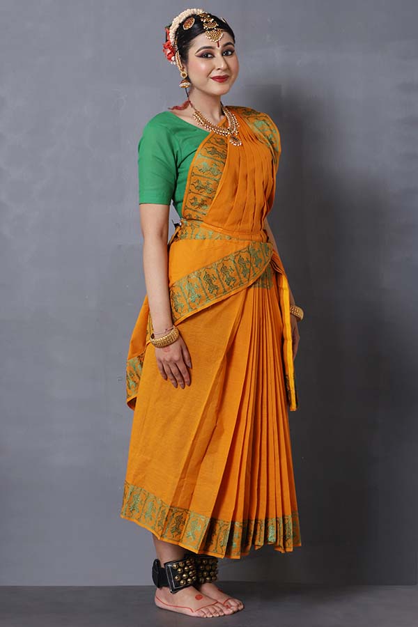 classical dance dress with saree Semi classical dance pose red colour skirt