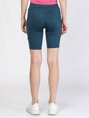 Teal Melange Yoga Shorts