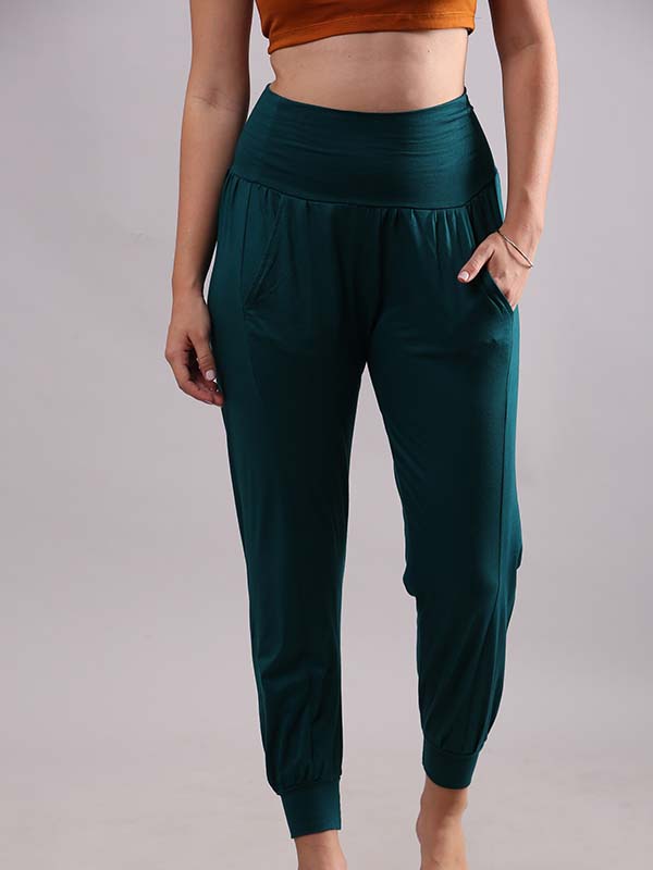 Legging Yoga Femme Cliont - Coupe Ample Bas Froncé - 95% Coton Modal - Pour Danse Et Fitness