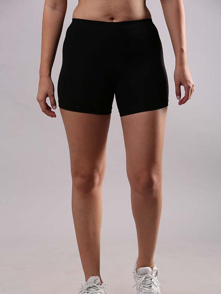 Black Elastic Waist Mesh Girls Dance Shorts - Select Size