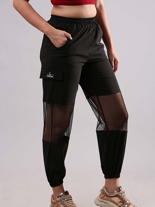 Rick Owens Pants LifeShe Women's High Waist Hip Hop Joggers Mesh