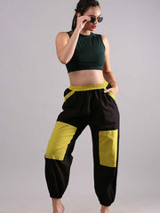 Black - Yellow Relaxed Fit Pants