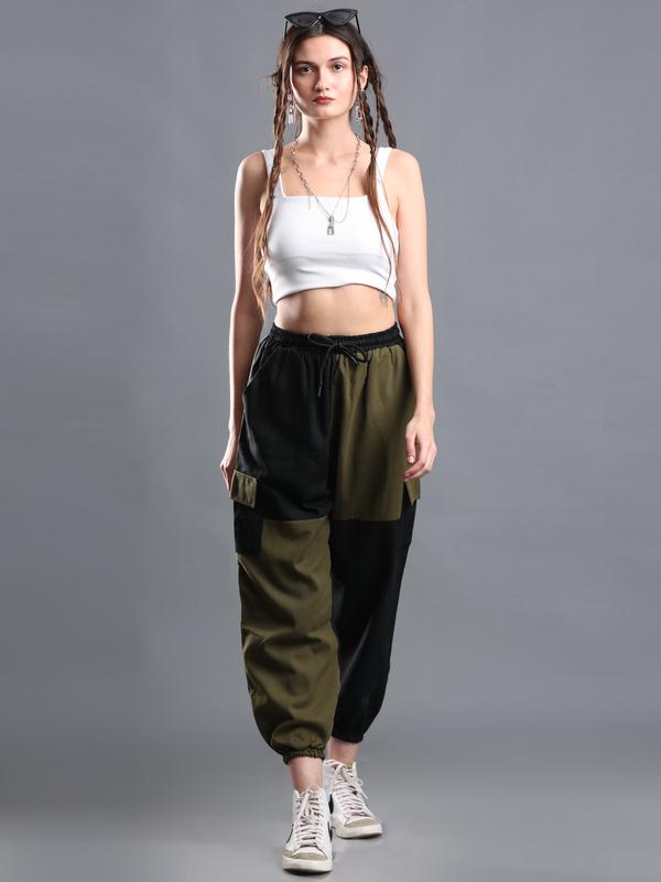 Solid Peach Skin Jogger Pant With Pocket - Brushed Poly Drawstring