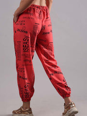Red Printed Afghani Pants