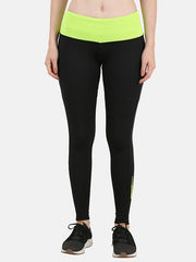 Neon Green Black Stretchable  Workout Tights