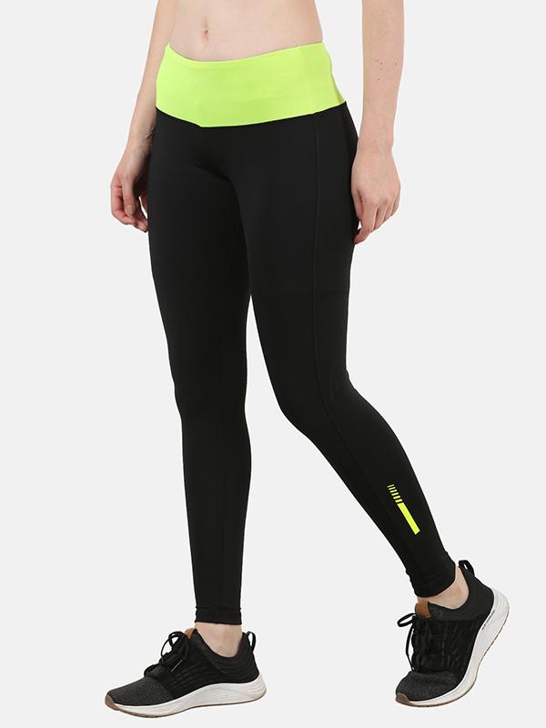 Neon Green Black Gym Workout Tights