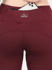 Maroon Gym Tights For Women