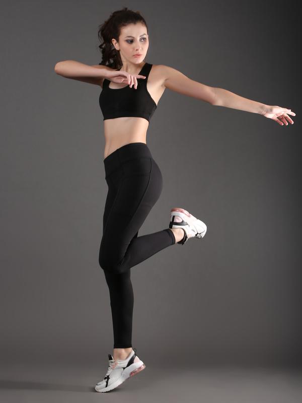 Women Stretchable Spandex Gym Leggings Tights with Side Zip Pocket