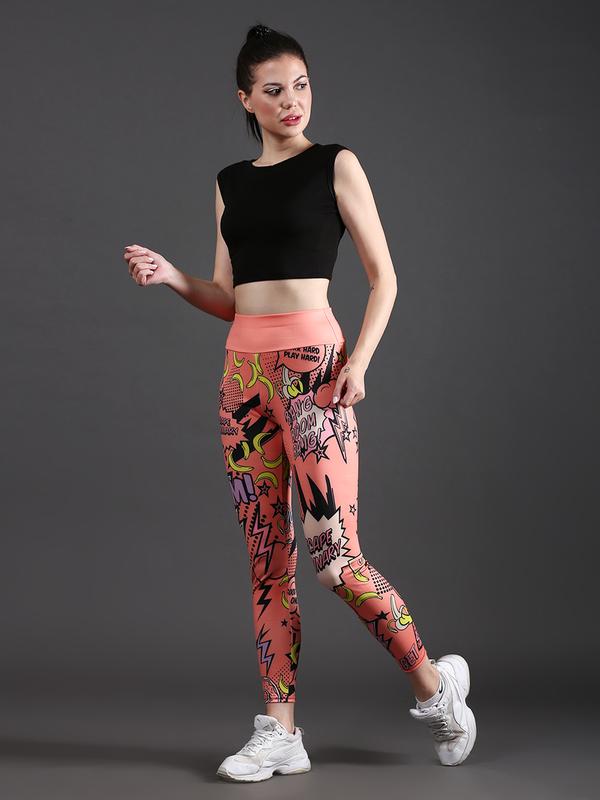 Women Colorful Printed High Waist Gym Leggings - Emily