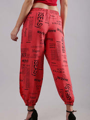 Red Printed Dance Pants
