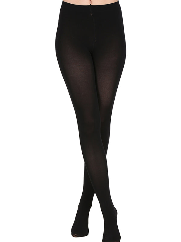 Opaque High Waist Stockings in Black Color