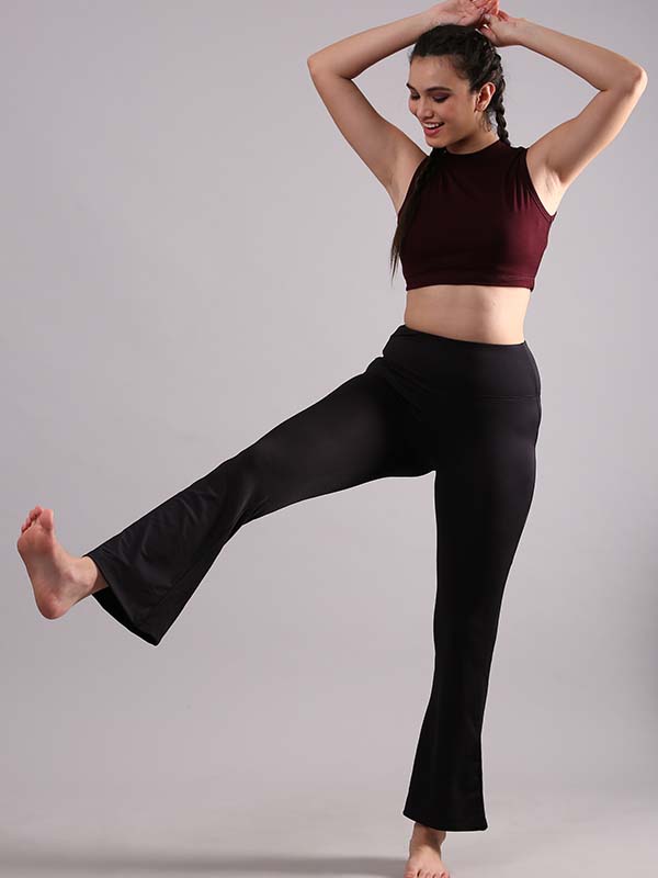 Girls Yoga Flare Pants Stretchy Jazz Dance High Waist Gym Workout Sport  Trousers