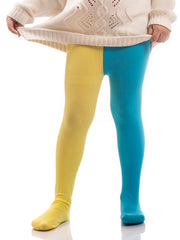 Yellow-SkyBlue Footed Ballet Tights