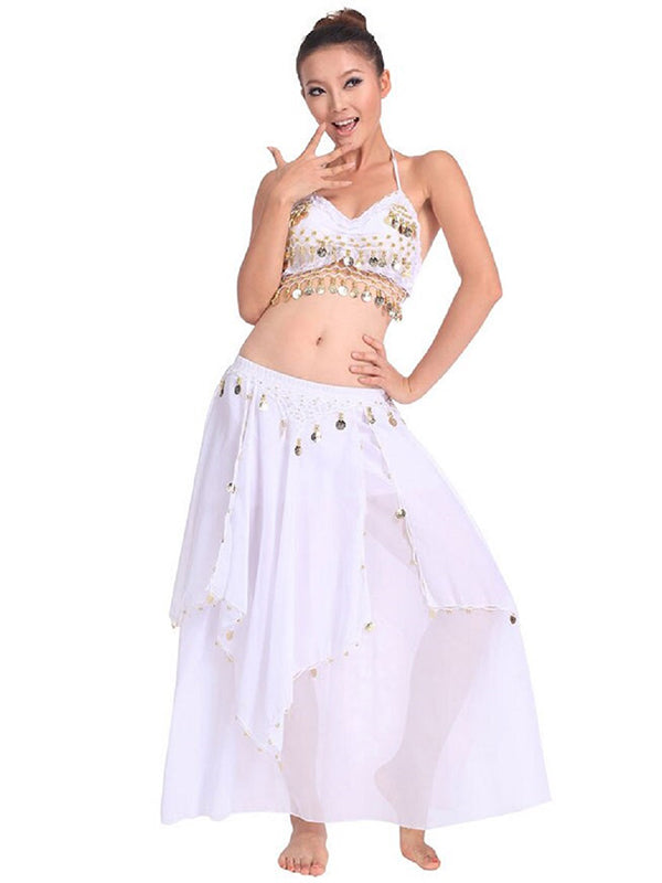 White Long Belly Dance Skirts