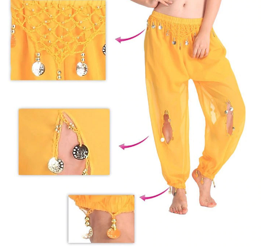 Women Belly Harem Pants in Yellow Color