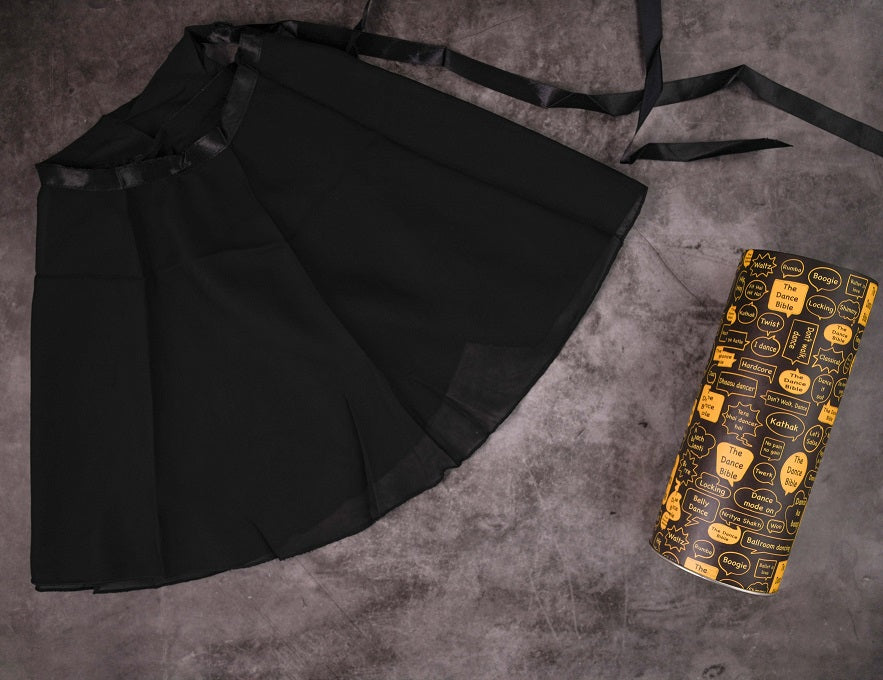 Black Ballet Wrap Scarf Skirt