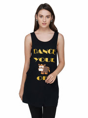 Black Dance Your Ass Off Funky Printed Sando