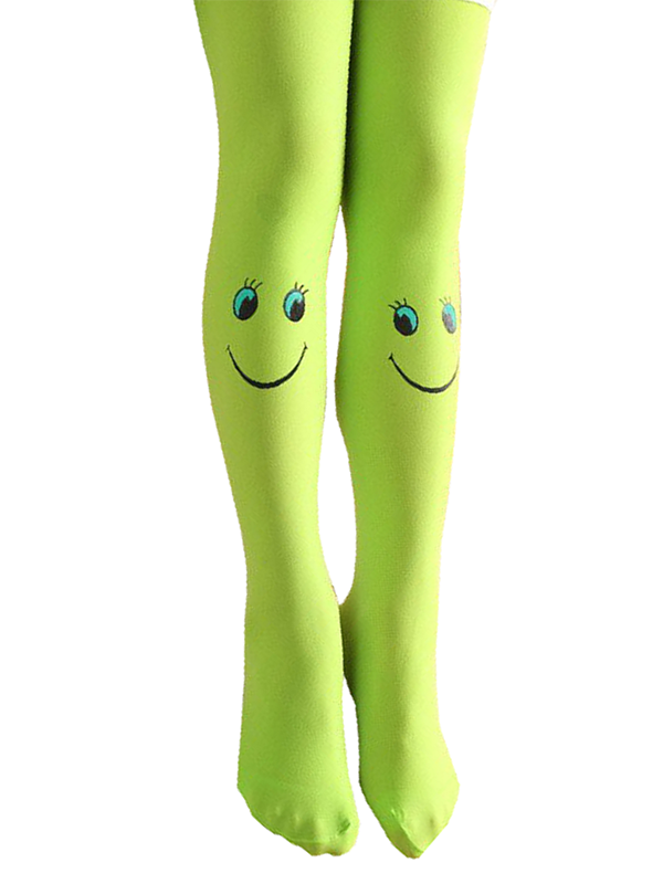 Green Smiley Face Ballet Stockings
