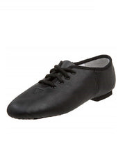 Comfortable black leather jazz dance shoes with laces