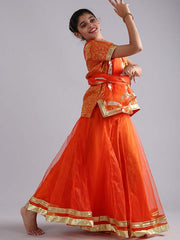 Orange kathak Anarkali Dress