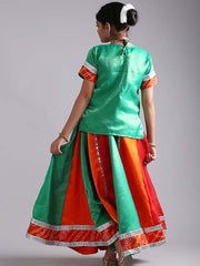 Multi Green Rajasthani Costume
