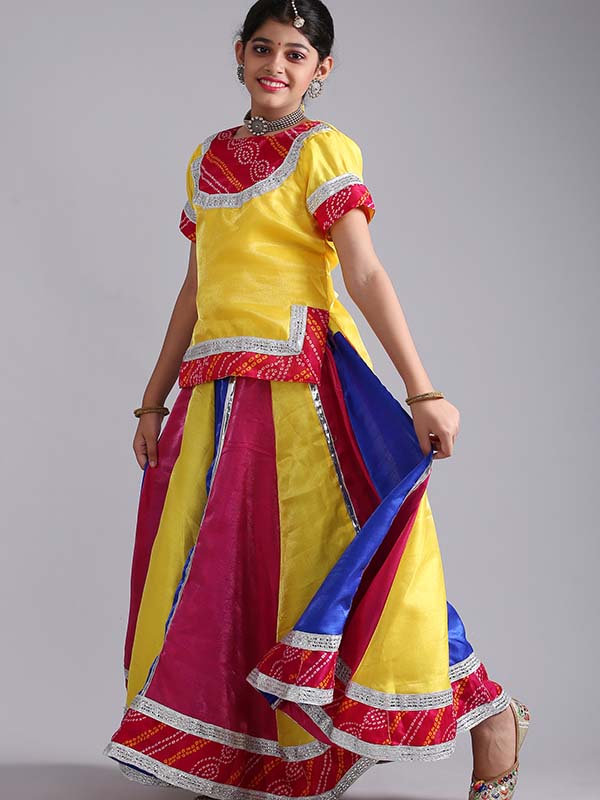 Multi Yello Rajasthani Folk Dance Costume