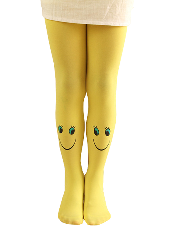 Yellow Smiley Face Ballet Stockings